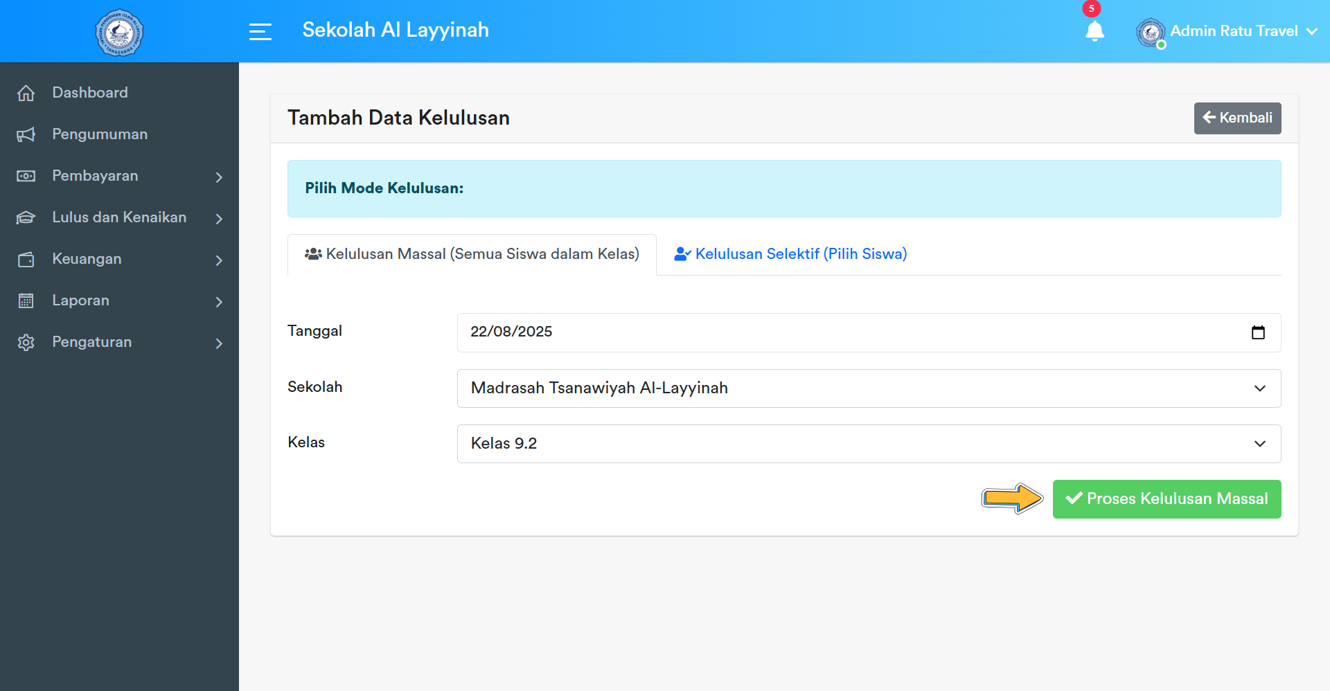 Form Kelulusan Massal