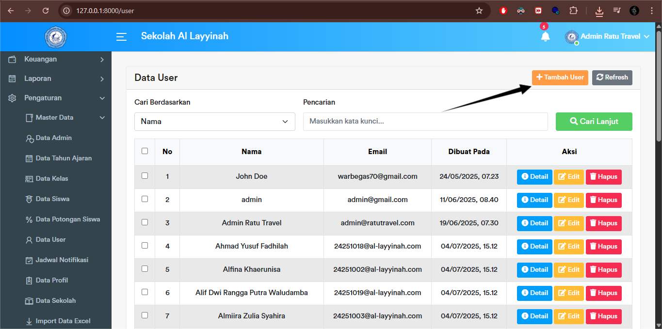 User - Create Button